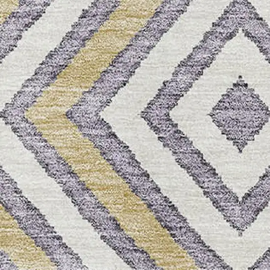 Lavender Ivory And Gold Southwestern Washable Area Rug With UV Protection Photo 2