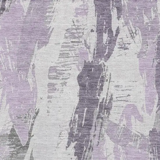 Lavender Ivory And Gray Abstract Washable Area Rug With UV Protection Photo 2