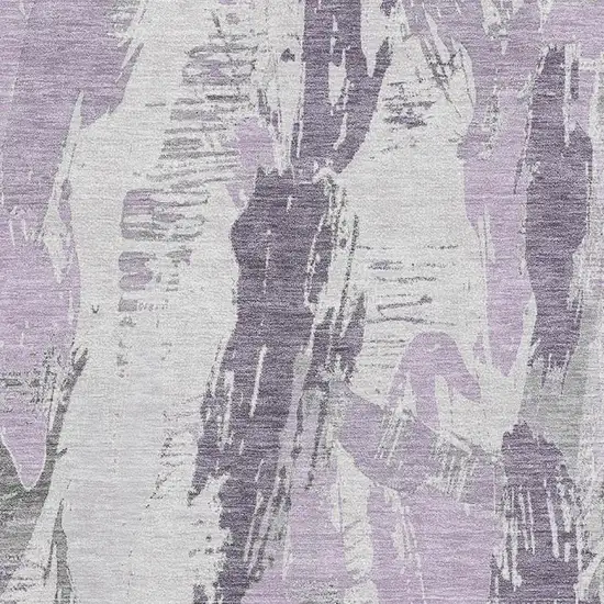 Lavender Ivory And Gray Abstract Washable Area Rug With UV Protection Photo 2