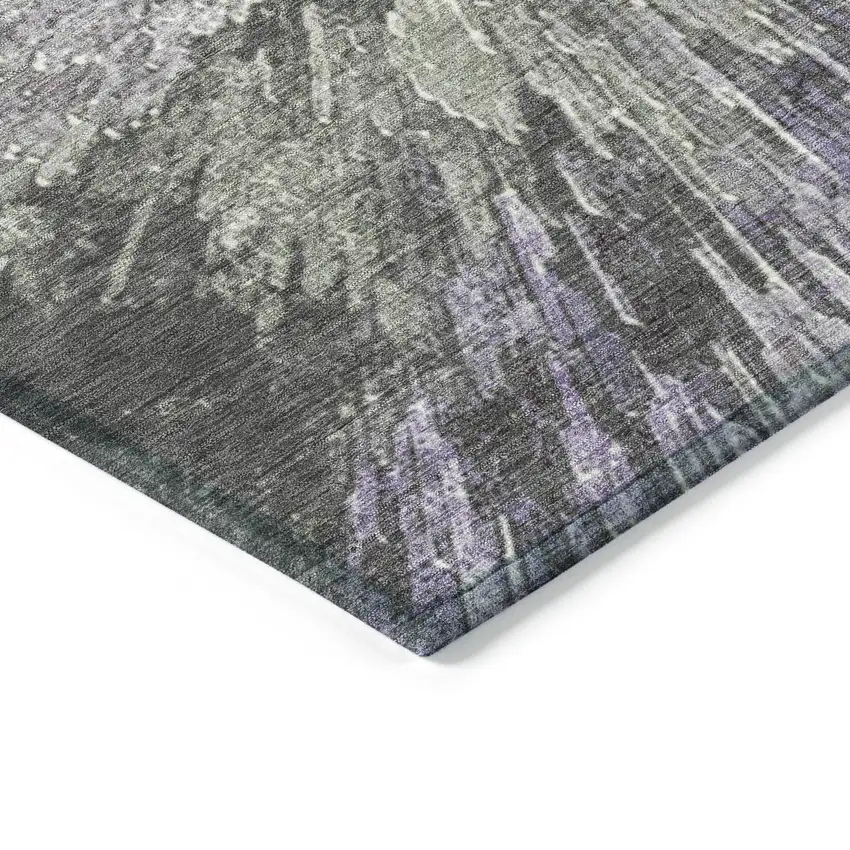 Lavender Ivory And Gray Abstract Washable Indoor Outdoor Area Rug Photo 6