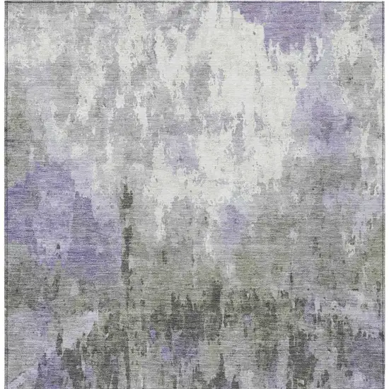 Lavender Ivory And Gray Abstract Washable Indoor Outdoor Area Rug Photo 6