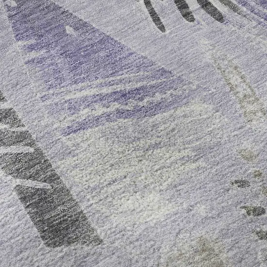 Lavender Ivory And Gray Geometric Washable Area Rug With UV Protection Photo 9