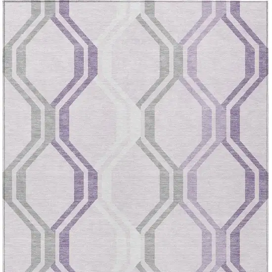 Lavender Ivory And Gray Geometric Washable Indoor Outdoor Area Rug Photo 6