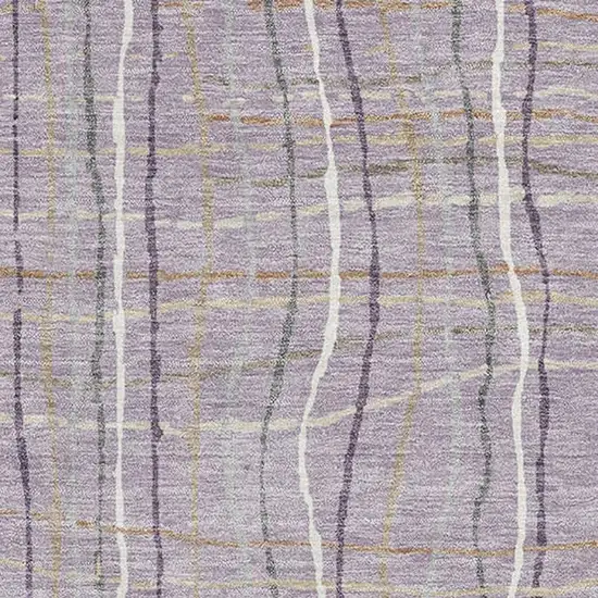 Lavender Ivory And Gray Striped Washable Area Rug With UV Protection Photo 3
