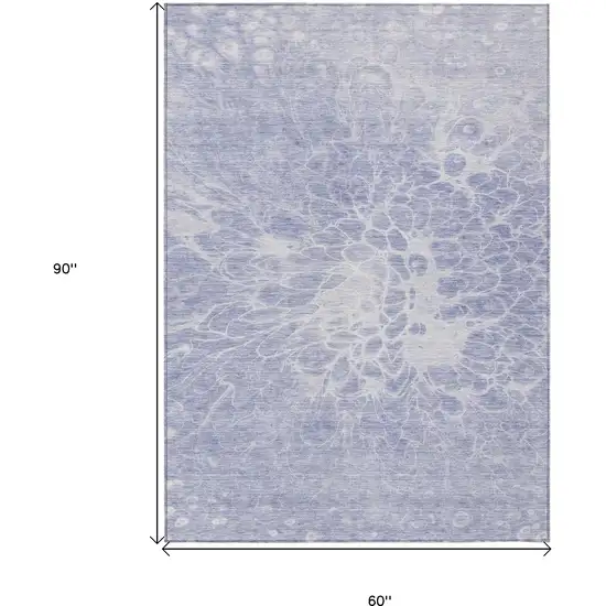 Lavender Ivory And Lilac Abstract Washable Indoor Outdoor Area Rug Photo 3
