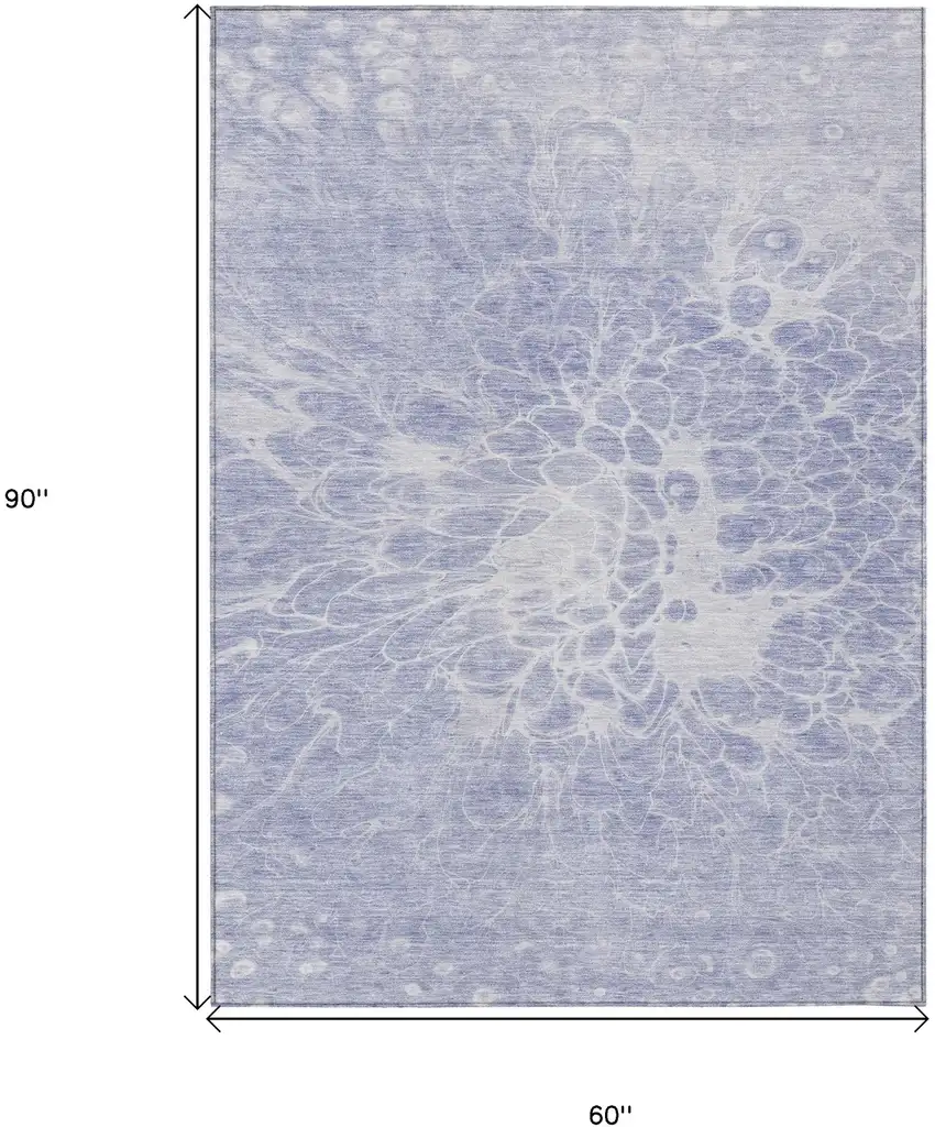 Lavender Ivory And Lilac Abstract Washable Indoor Outdoor Area Rug Photo 3