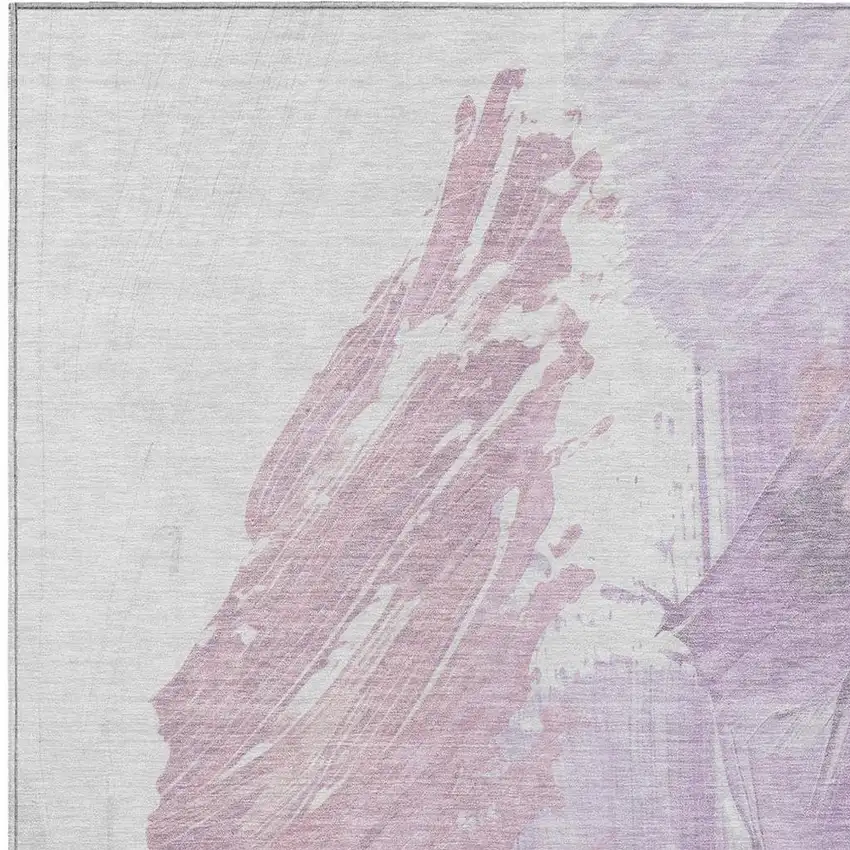 Lavender Ivory And Mauve Abstract Washable Indoor Outdoor Area Rug Photo 4