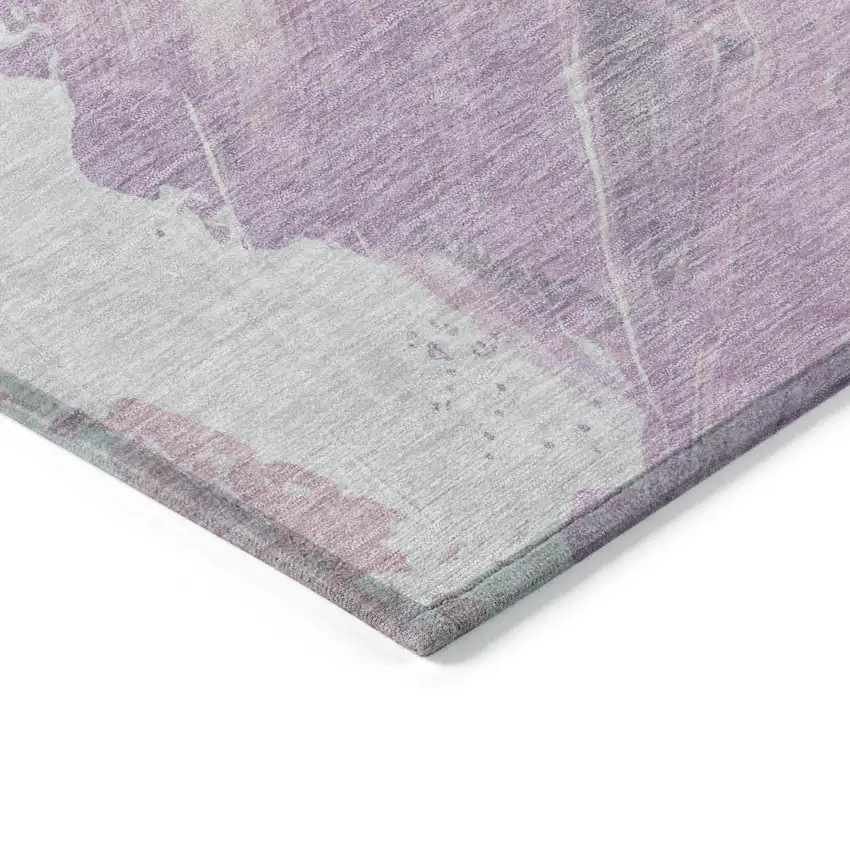 Lavender Ivory And Mauve Abstract Washable Indoor Outdoor Area Rug Photo 9