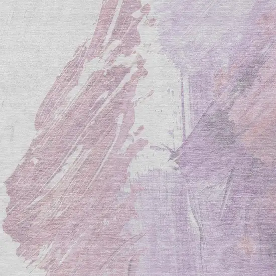 Lavender Ivory And Mauve Abstract Washable Indoor Outdoor Area Rug Photo 3