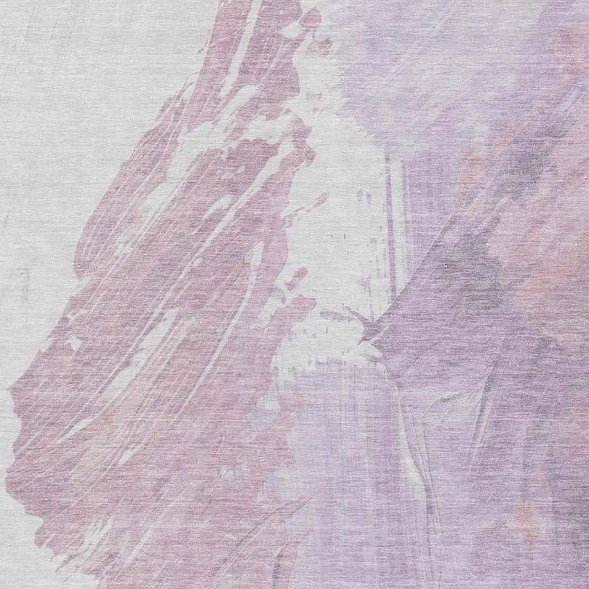 Lavender Ivory And Mauve Abstract Washable Indoor Outdoor Area Rug Photo 3