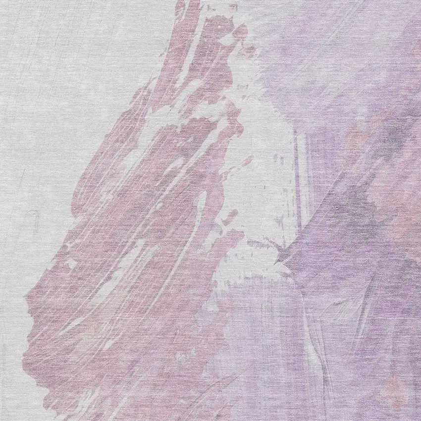 Lavender Ivory And Mauve Abstract Washable Indoor Outdoor Area Rug Photo 7