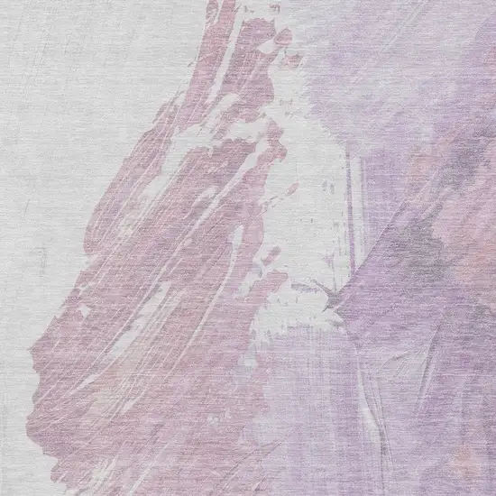 Lavender Ivory And Mauve Abstract Washable Indoor Outdoor Area Rug Photo 7