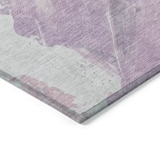 Lavender Ivory And Mauve Abstract Washable Indoor Outdoor Area Rug Photo 6