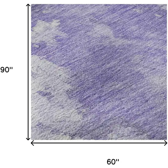 Lavender Ivory And Mint Green Abstract Washable Area Rug With UV Protection Photo 9