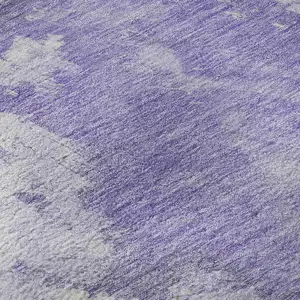 Photo of Lavender Ivory And Mint Green Abstract Washable Area Rug With UV Protection