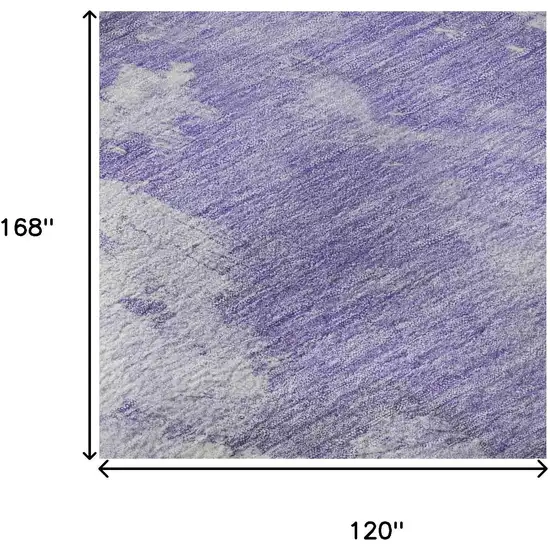 Lavender Ivory And Mint Green Abstract Washable Area Rug With UV Protection Photo 9