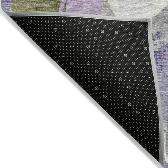 Lavender Ivory And Sage Abstract Washable Indoor Outdoor Area Rug Photo 7
