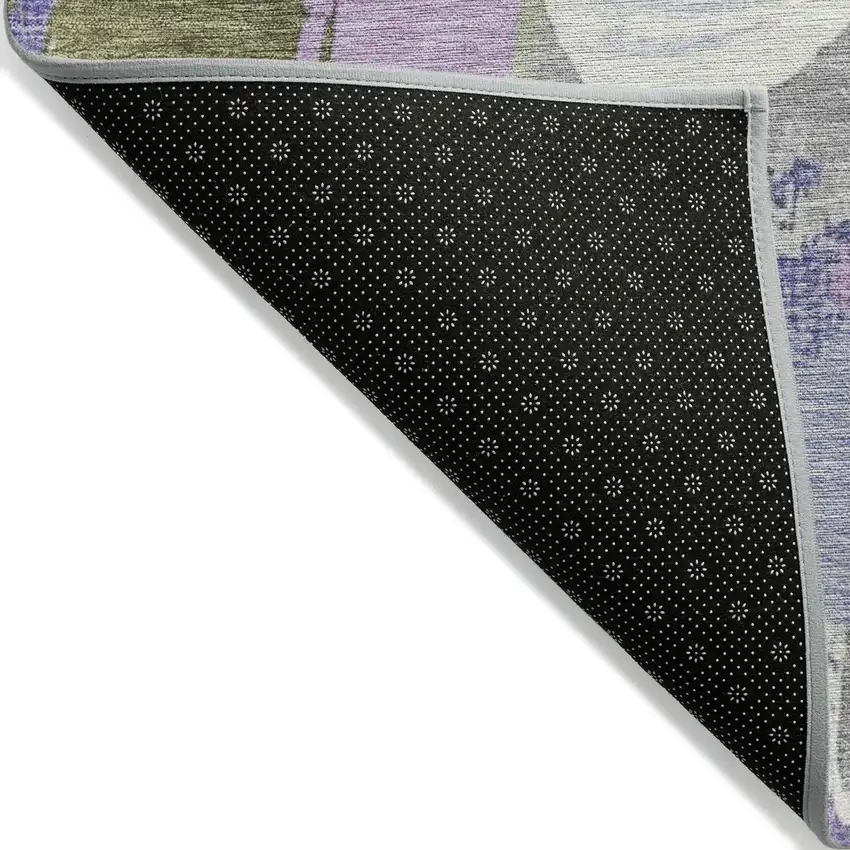 Lavender Ivory And Sage Abstract Washable Indoor Outdoor Area Rug Photo 7