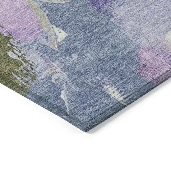Lavender Ivory And Sage Abstract Washable Indoor Outdoor Area Rug Photo 9