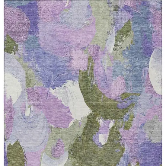 Lavender Ivory And Sage Abstract Washable Indoor Outdoor Area Rug Photo 6