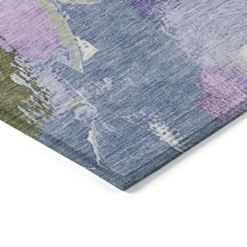 Lavender Ivory And Sage Abstract Washable Indoor Outdoor Area Rug Photo 9