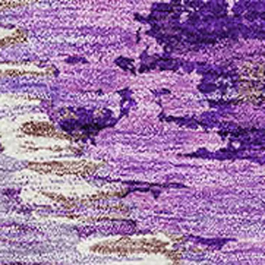 Lavender Ivory And Taupe Diamond Washable Area Rug With UV Protection Photo 3