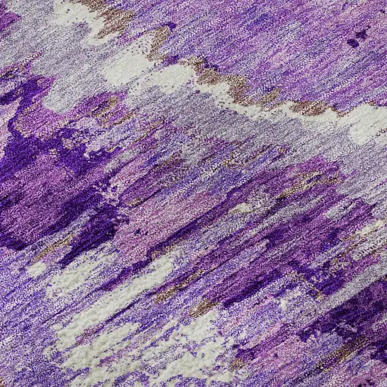 Lavender Ivory And Taupe Diamond Washable Area Rug With UV Protection Photo 9