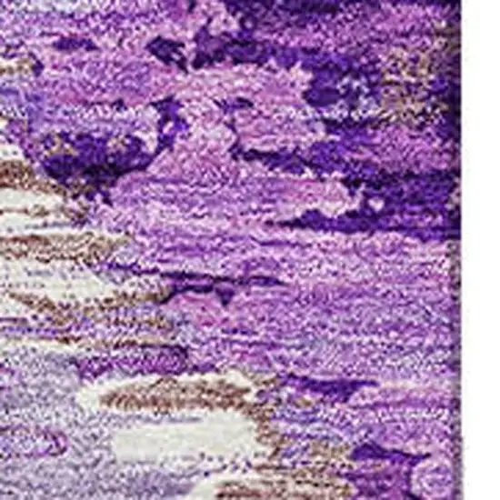 Lavender Ivory And Taupe Diamond Washable Area Rug With UV Protection Photo 3