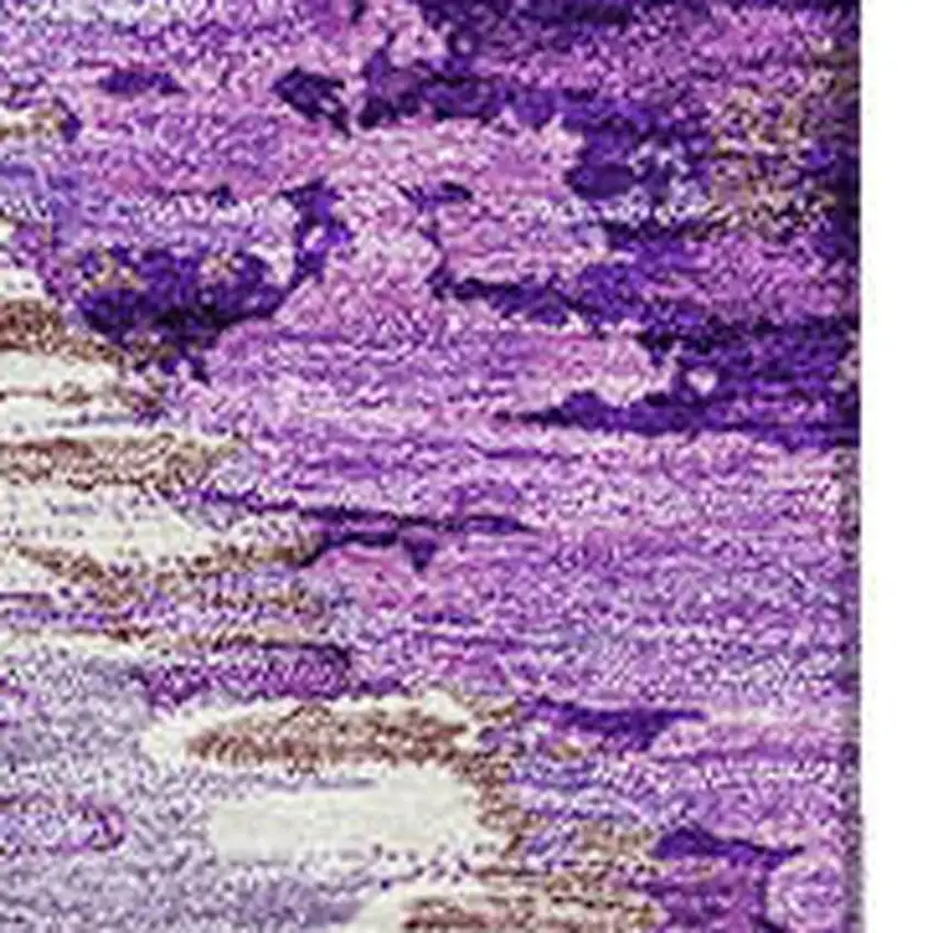 Lavender Ivory And Taupe Diamond Washable Area Rug With UV Protection Photo 3