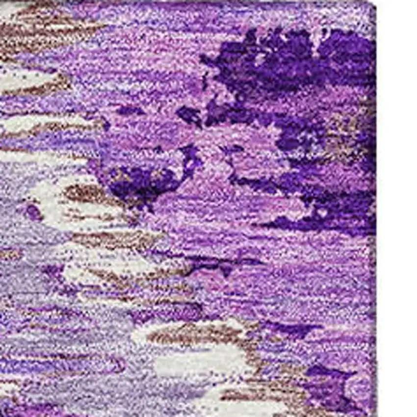 Lavender Ivory And Taupe Diamond Washable Area Rug With UV Protection Photo 3