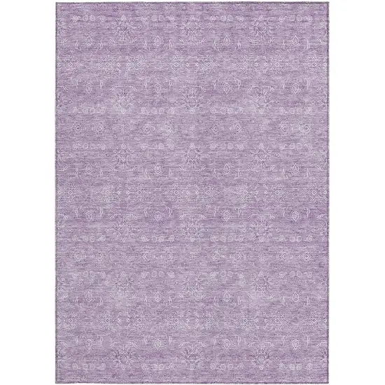 Lavender Lilac And Ivory Floral Washable Indoor Outdoor Area Rug Photo 4