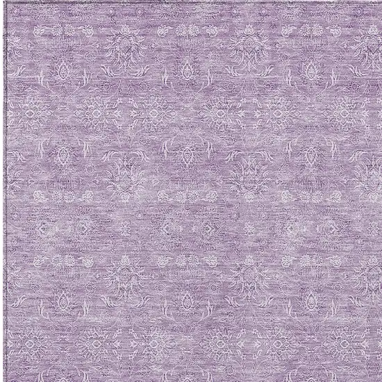Lavender Lilac And Ivory Floral Washable Indoor Outdoor Area Rug Photo 3