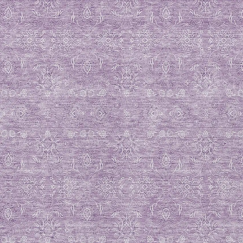Lavender Lilac And Ivory Floral Washable Indoor Outdoor Area Rug Photo 3