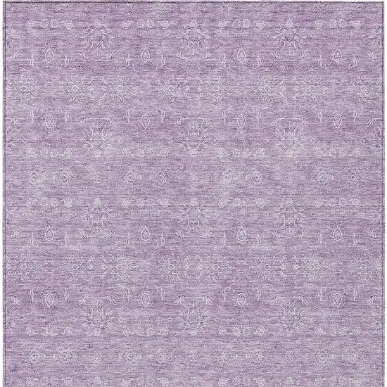 Lavender Lilac And Ivory Floral Washable Indoor Outdoor Area Rug Photo 4