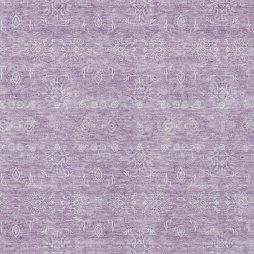 Lavender Lilac And Ivory Floral Washable Indoor Outdoor Area Rug Photo 3