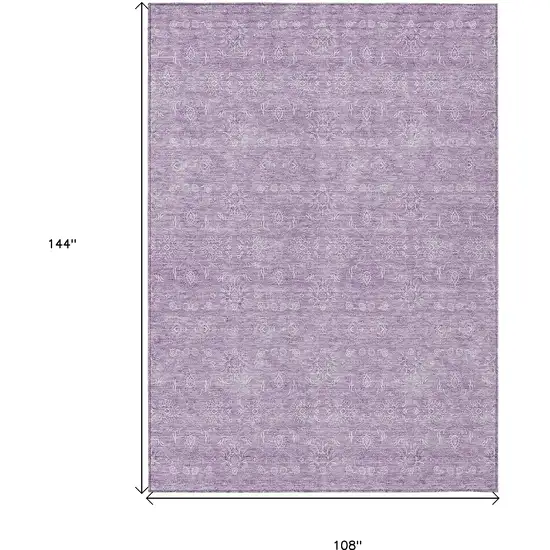 Lavender Lilac And Ivory Floral Washable Indoor Outdoor Area Rug Photo 9