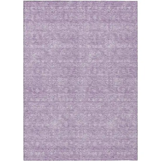 Lavender Lilac And Ivory Floral Washable Indoor Outdoor Area Rug Photo 1
