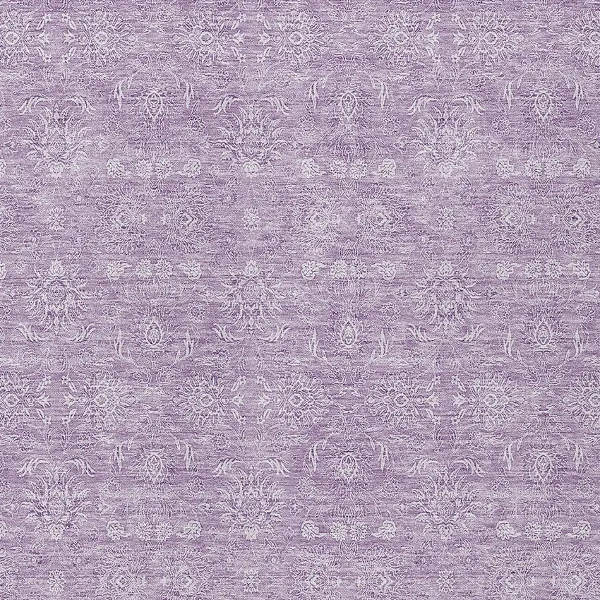 Lavender Lilac And Ivory Floral Washable Indoor Outdoor Area Rug Photo 3