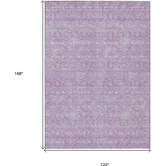 Lavender Lilac And Ivory Floral Washable Indoor Outdoor Area Rug Photo 9