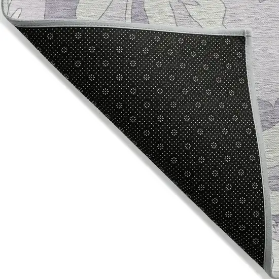 Lavender Lilac And Ivory Floral Washable Indoor Outdoor Area Rug Photo 4