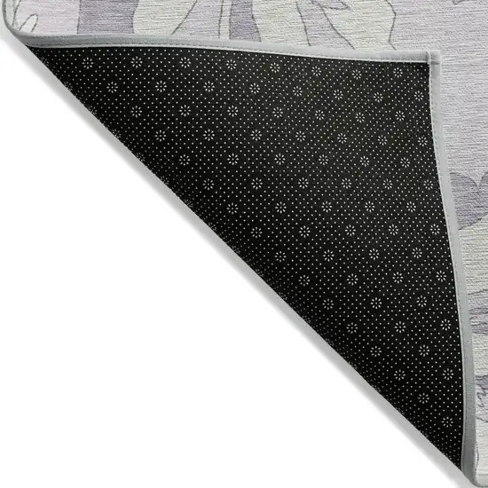 Lavender Lilac And Ivory Floral Washable Indoor Outdoor Area Rug Photo 4