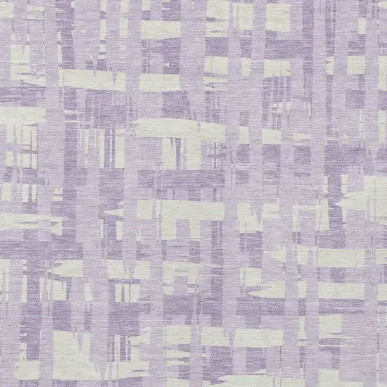 Lavender Lilac And Ivory Striped Washable Indoor Outdoor Area Rug Photo 6