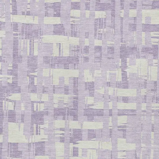 Lavender Lilac And Ivory Striped Washable Indoor Outdoor Area Rug Photo 6