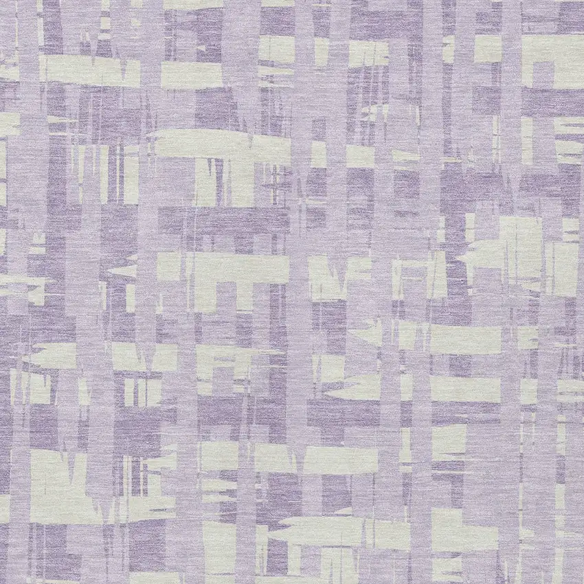 Lavender Lilac And Ivory Striped Washable Indoor Outdoor Area Rug Photo 6