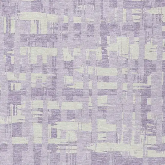 Lavender Lilac And Ivory Striped Washable Indoor Outdoor Area Rug Photo 4