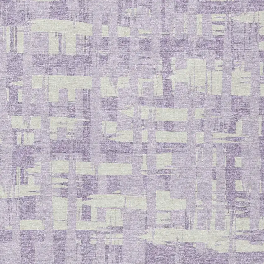 Lavender Lilac And Ivory Striped Washable Indoor Outdoor Area Rug Photo 4