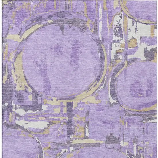 Lavender Lilac And Purple Geometric Washable Indoor Outdoor Area Rug Photo 8