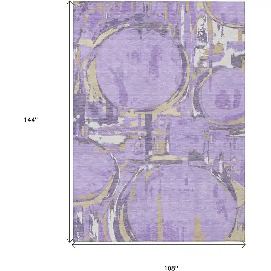 Lavender Lilac And Purple Geometric Washable Indoor Outdoor Area Rug Photo 3