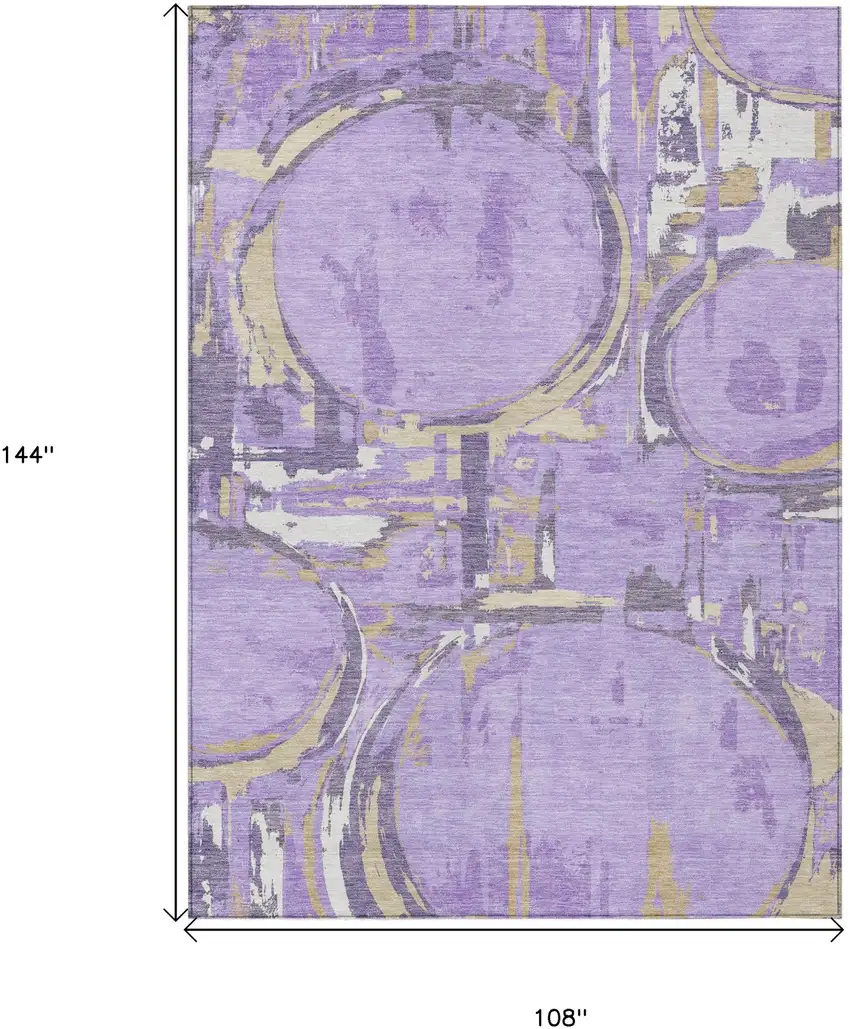 Lavender Lilac And Purple Geometric Washable Indoor Outdoor Area Rug Photo 3