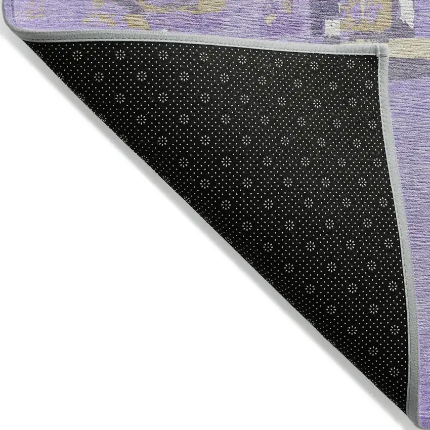 Lavender Lilac And Purple Geometric Washable Indoor Outdoor Area Rug Photo 4